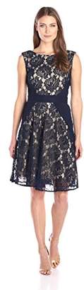 Julian Taylor Women's Extended Sleeve All Over Lace Dress