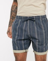 Thumbnail for your product : Brave Soul linen mix drawstring shorts in stripe