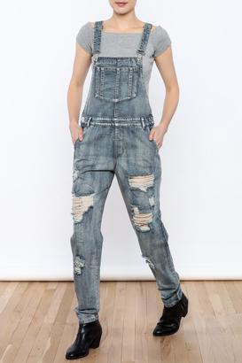 Honey Punch Distressed Overalls