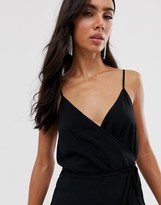 Thumbnail for your product : ASOS DESIGN cami wrap maxi dress in black