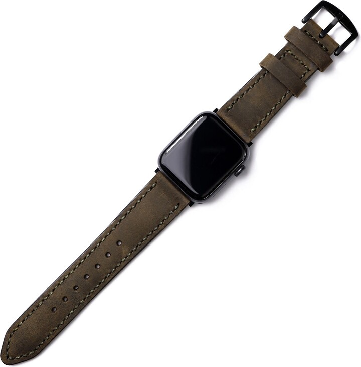 Roarcraft Green / Brown Custom Made Apple Watch Strap - Antique Green