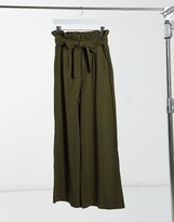 Thumbnail for your product : Miss Selfridge wide leg pants in khaki
