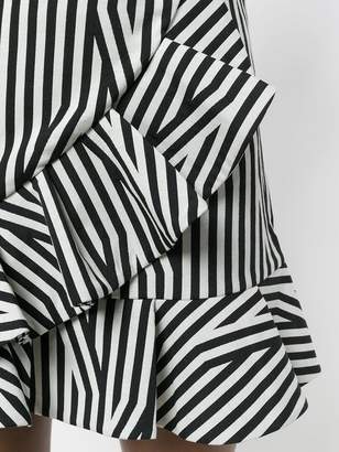Self-Portrait striped ruffled skirt