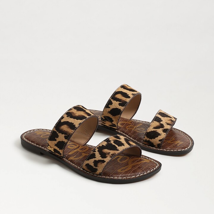 Sam Edelman Gala Double Strap Slide Sandal Leopard Brahma Hair