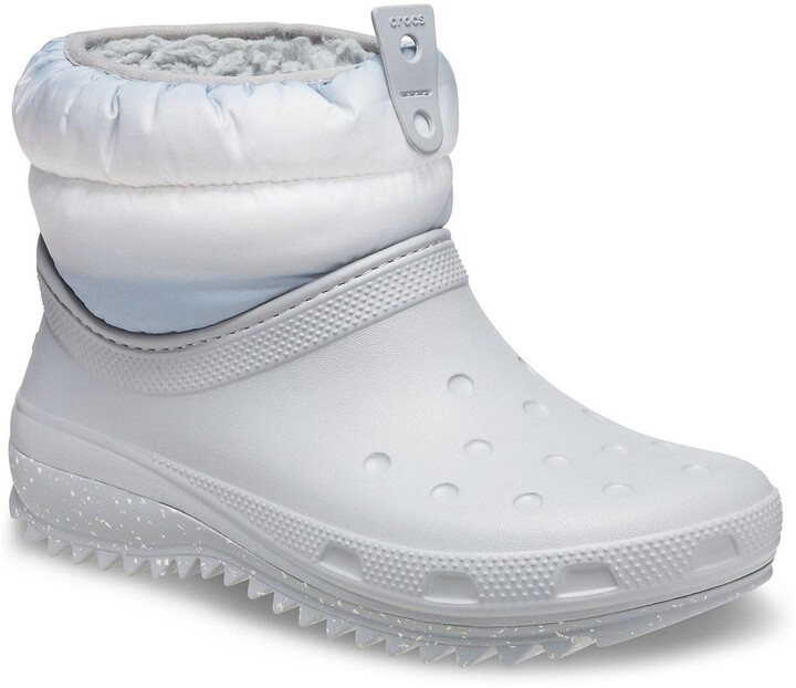 gray fur lined crocs