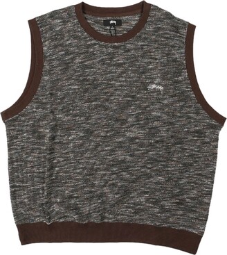 トップス stussy logo-embroidered vest Stussy photo jacquard vest white and black Size XXL BNWT | eBay