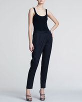 Thumbnail for your product : Giorgio Armani Slim Flannel Crossover Trousers, Charcoal