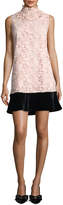 Thumbnail for your product : No.21 Simona High-Neck Sleeveless Lace Dress w/ Velvet Hem