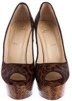Thumbnail for your product : Christian Louboutin Ponyhair Leopard Print Wedges