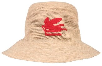 Etro Logo Embroidered Woven Sun Hat