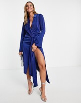 Thumbnail for your product : ASOS DESIGN drape shirt midi dress in satin