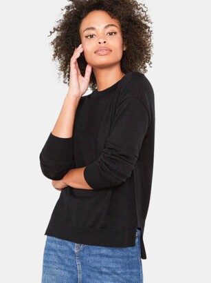 black fitted sweater