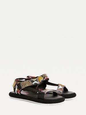 snake print flat sandals