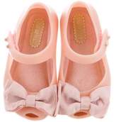 Thumbnail for your product : Mini Melissa Girls' Bow-Accented Rubber Flats mauve Girls' Bow-Accented Rubber Flats