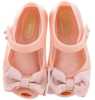 Mini Melissa Girls' Bow-Accented Rubber Flats mauve Girls' Bow-Accented Rubber Flats