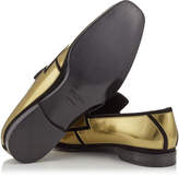 Thumbnail for your product : Jimmy Choo SPENCER Dark Gold Liquid Mirror Leather and Black Suede Loafers