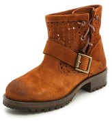 Thumbnail for your product : Jeffrey Campbell Perforated Suede Lug Sole Booties