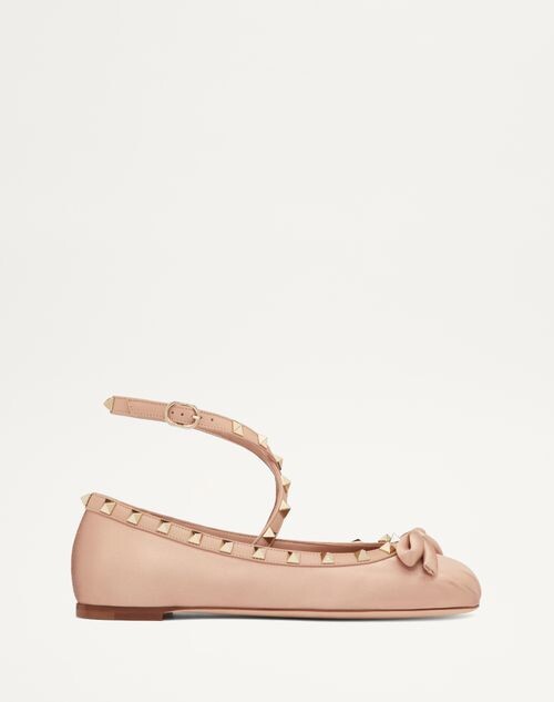 Valentino Garavani ROCKSTUD SATIN BALLERINA - ShopStyle Ballet Flats