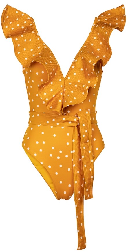 yellow polka dot tankini