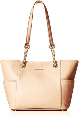 Calvin Klein Pebble Leather Chain Tote Bag