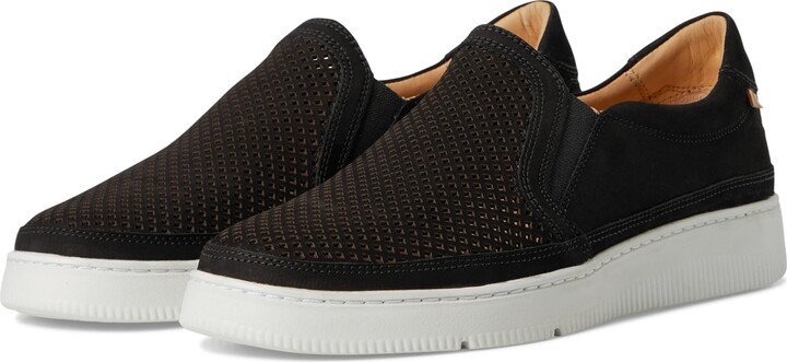 Samuel Hubbard Featherlight Laguna Slip-On - Loafers for Women - Round Toe Silhouette - Nubuck Upper Black Nubuck 7 C - Wide