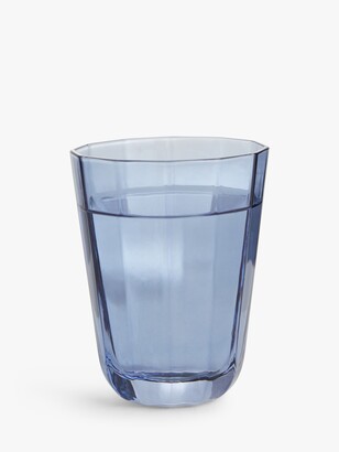 John Lewis & Partners Faceted Glass Tumbler, 250ml, Blue