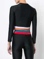 Thumbnail for your product : Cynthia Rowley Shock Wave Electric stripe hem Surf/Active Top