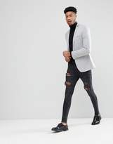 Thumbnail for your product : ASOS Design DESIGN Tall super skinny blazer in grey jersey