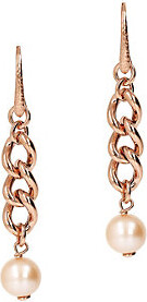 Honora Cultured Pearl Curb Link Earrings, Sterl ng Silver