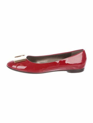 womens red patent leather flats