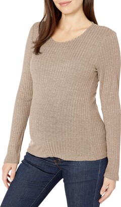 Everly Grey Women's Maternity Lightweight Ribbed Sweater Top