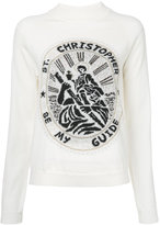 Christopher Kane - Saint Christopher sweatshirt - women - Nylon/Polyester/Mohair/Lainelaine viergefibre métallique - L