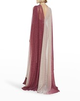 Thumbnail for your product : Talbot Runhof Twist Degrade Metallic Voile Cape Gown