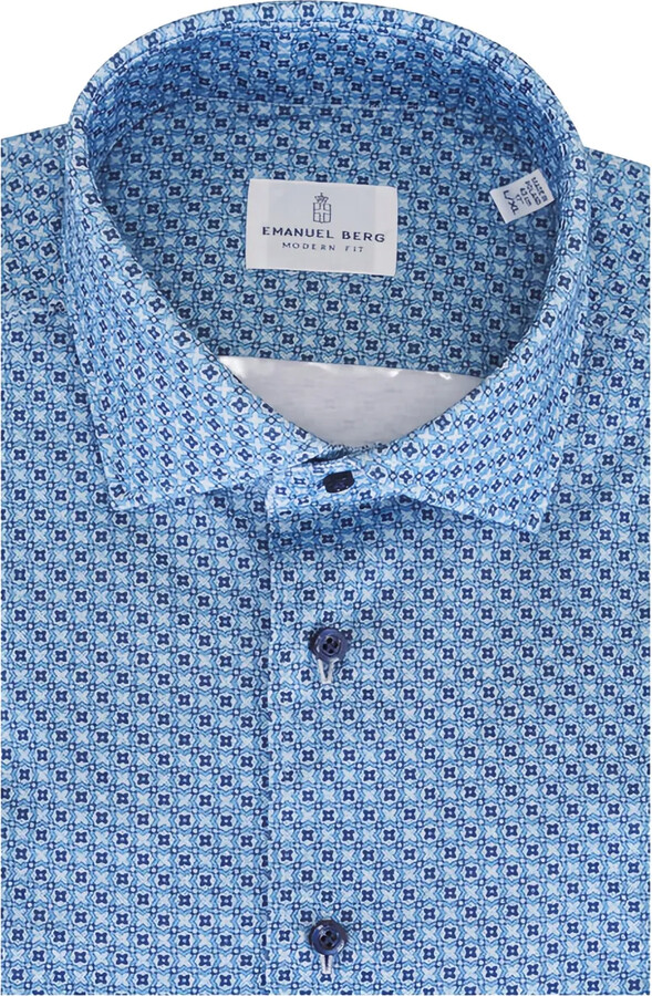Emanuel Berg Geometric-Print Shirt