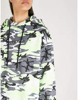 Thumbnail for your product : Wasted Paris Camo logo-print cotton-jersey hoody