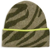 Thumbnail for your product : Rag & Bone Kiki Neon-Trimmed Zebra-Stripe Knit Beanie