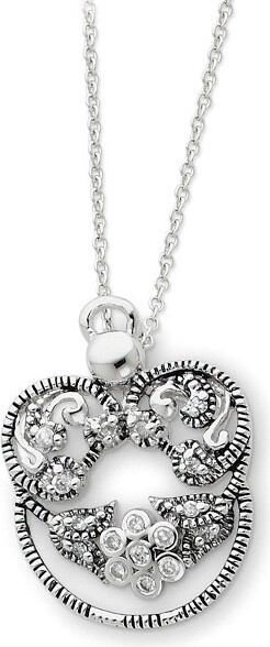 Black Bow Jewelry Co. BlackBowJewelryRhodiumPlatedSterlingSilver&CZAngelofGraceNecklace18Inch