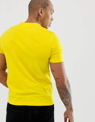 Calvin Klein large logo crew neck t-shirt in yellow