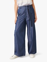 Thumbnail for your product : Phase Eight Jane Wide Leg Denim Look Trousers, Chambray