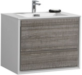 Thumbnail for your product : Kube Bath DeLusso 30" Wall Mount Bathroom Vanity, High Gloss White, Gray, Oc
