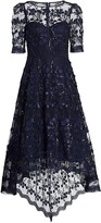 Thumbnail for your product : Teri Jon by Rickie Freeman Lace High-Low Dress