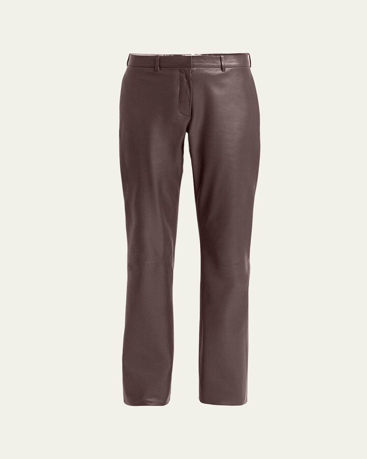 The Row Selviese Straight Leg Leather Pants