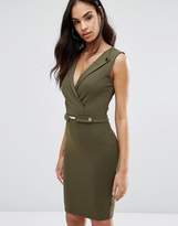 Thumbnail for your product : Lipsy Michelle Keegan Loves Wrap Bodycon Dress With Metal Bar
