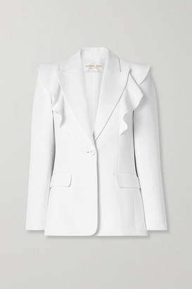 Michael Kors Collection Ruffled Crepe Blazer - White
