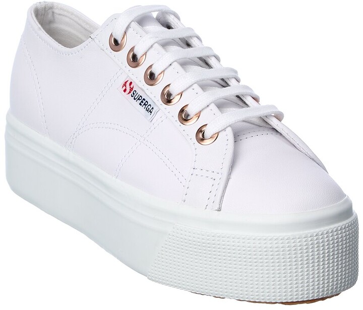 leather platform superga
