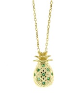 Thumbnail for your product : Cosanuova Sterling Silver Pineapple Emerald Necklace In Yellow
