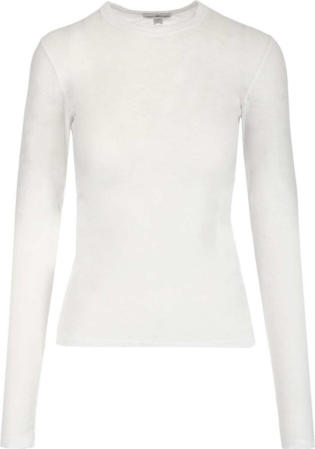James Perse Long-Sleeved Crewneck Sheer Slub T-Shirt