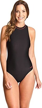 Zoggs Women's Cable Zipped High Neck One Piece Swimsuit