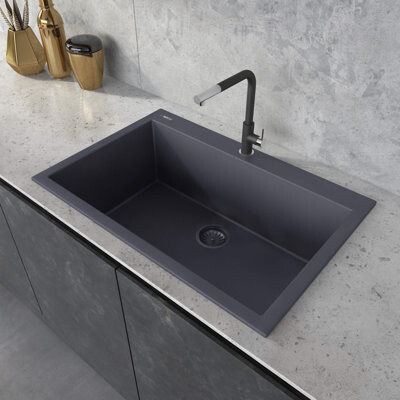 Ruvati 33 x 22 inch epiGranite Drop-in Topmount Granite Composite Quartz Single Bowl Kitchen Sink -