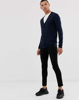 Thumbnail for your product : ASOS DESIGN Tall cardigan in navy cotton